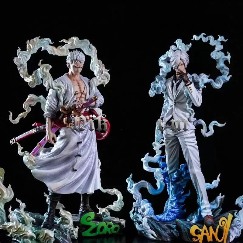 Premium Anime Swordsman & Cook Dual Figure Statue 28cm